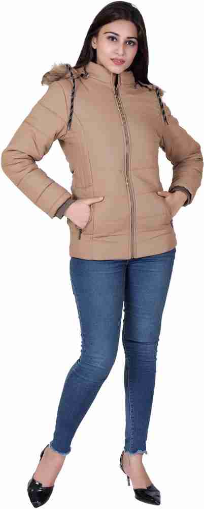 Buy Brazo Latest winter wear beige jacket for women with pocket zipper and  classy hood Online at Best Prices in India - JioMart.