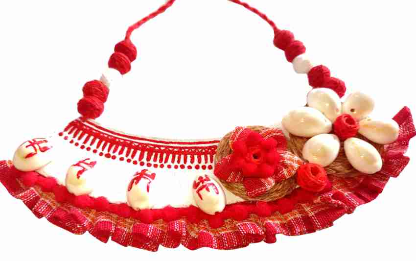 Buy SAKHI Fabric Red White Jewellery Set Online at Best Prices in