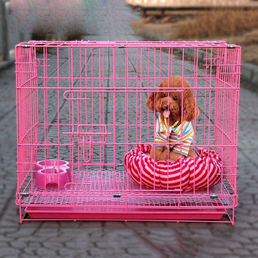 Pink dog cage large clearance