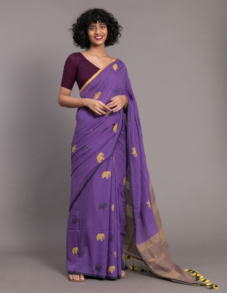 Buy Dishita Printed Bandhani Pure Cotton Yellow Sarees Online @ Best Price  In India | Flipkart.com