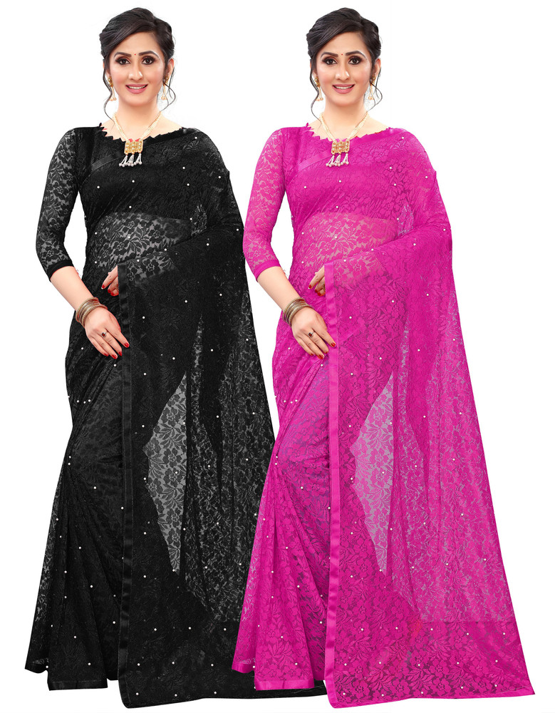 ELLAZY Self Design Bollywood Net Saree