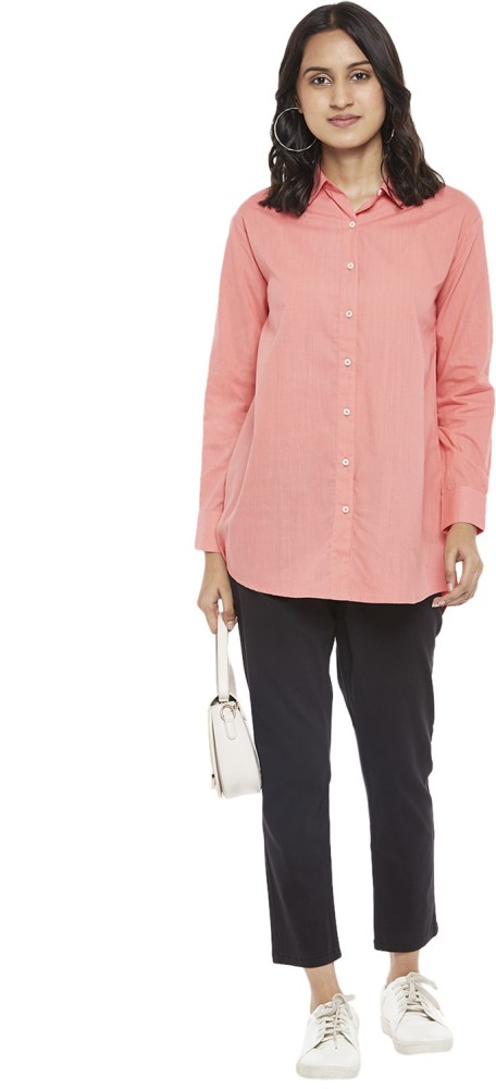 Honey By Pantaloons Women Striped Casual Pink Shirt - Buy Honey By  Pantaloons Women Striped Casual Pink Shirt Online at Best Prices in India