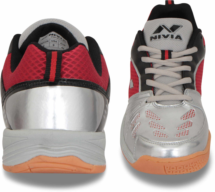 NIVIA Appeal Badminton Shoes For Men Buy Silver Maroon Color