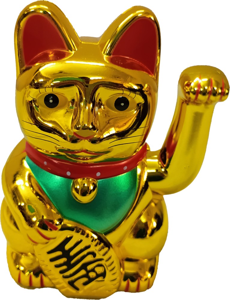 PURAVEDIC Feng Shui Lucky Cat, Chinese Maneki Neko Waving Arm for