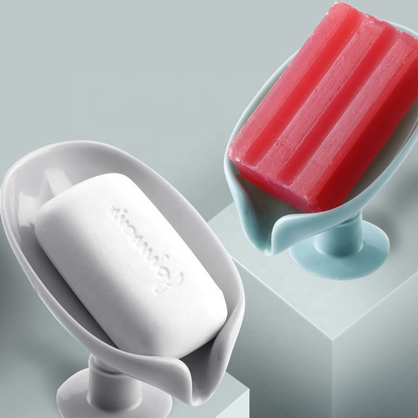 Mobfest Leaf shaped Soap Dish Soap Holder Perforated Free standSng Suction Cup Drain Rack Toilet Pack of 2 Price in India Buy Mobfest Leaf shaped Soap Dish Soap Holder Perforated Free
