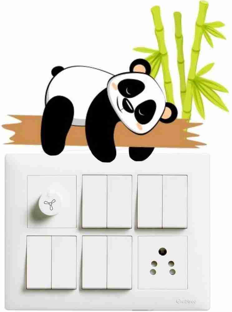 DreamKraft 10 cm Decorative Art Switch panel cute Panda Sleeping