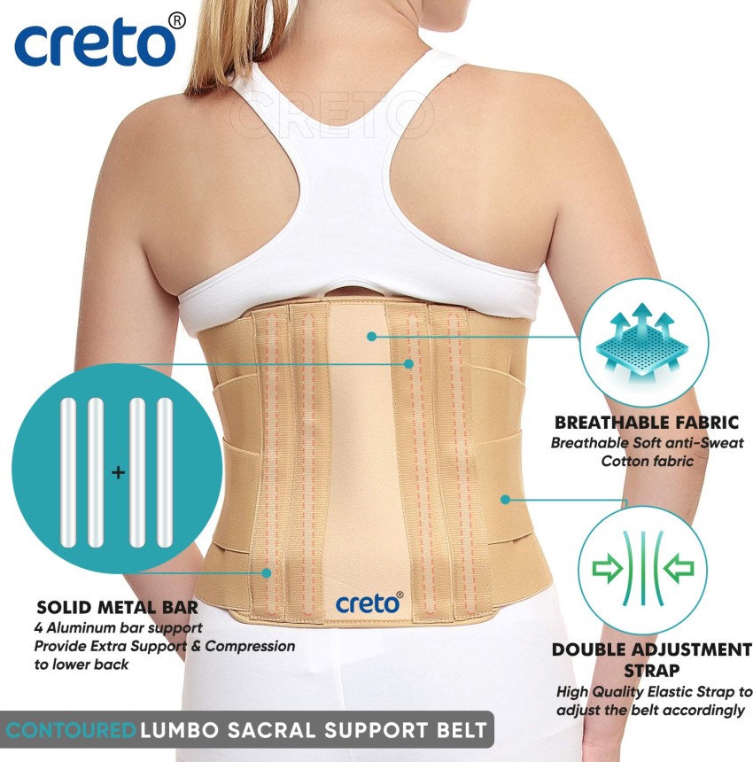 CRETO L.S Corset- Back Pain Belt with Four Anatomically Contoured