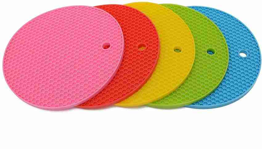6 Pack Thick Round Silicone Pot Holders Mat, Heat Resistant Non-Slip  Silicone Insulation Mat for Potholders, Cup, Jar Opener, Spoon Holder
