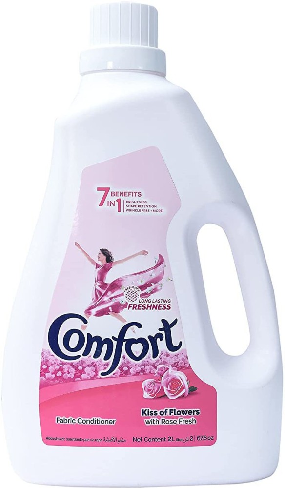 Comfort Kiss of Flowers with Rose Fresh Fabric Conditioner Long Lasting  Freshness 7 Benefits in 1 (Imported 2 Litre) Detergent Powder 2 L Price in  India - Buy Comfort Kiss of Flowers with Rose Fresh Fabric Conditioner Long  Lasting Freshness 7 Benefits in