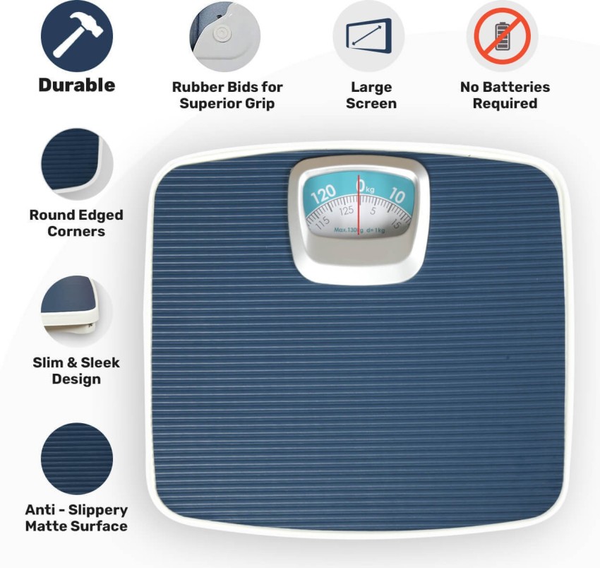 Blue Analog Human Body Personal Weight Scale