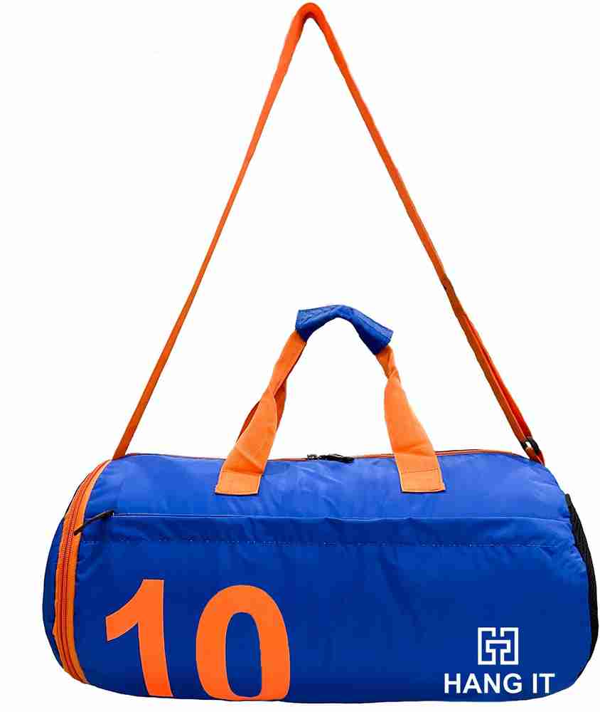 Hang It gym bag with shoes compartment Gym Duffel Bag BLUE ORANGE
