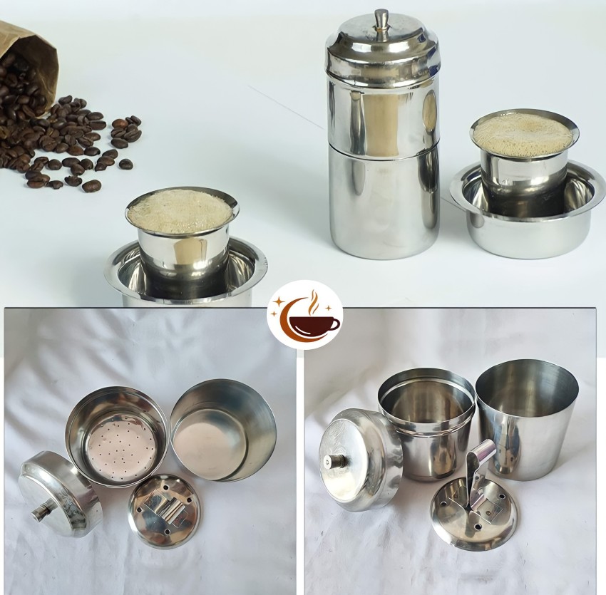 Stainless Steel South Indian Filter Coffee Drip Maker-200ml Medium size  (2-4 Cup