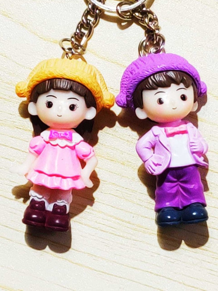 Priceless Deals Cute Couple Dolls Keychains For Girls/Boys, Dolls Keyrings For Backpacks, Pouch, Handbags, Car, Mobile Pouch Key Chain