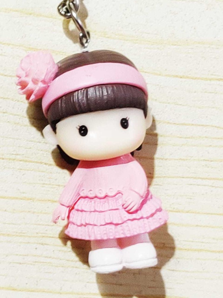 Priceless Deals Lovely Pink Girl Doll Keychain/ Keyring Girls/Kids Hanging Pendant Pencil Case, Backpack, Bicycle, Scooty, Car Kids/Girls/Women Key Ch