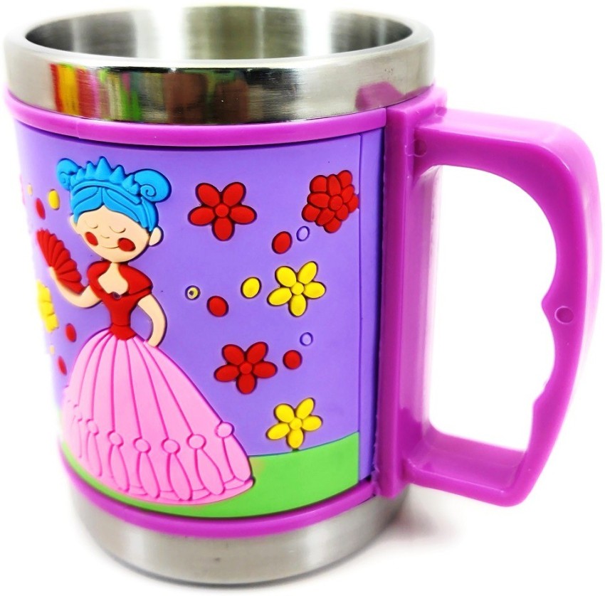 Stainless Steel Mug with Lid for Kids, Milk Mug for Kids Milk Drinking –  FunBlast