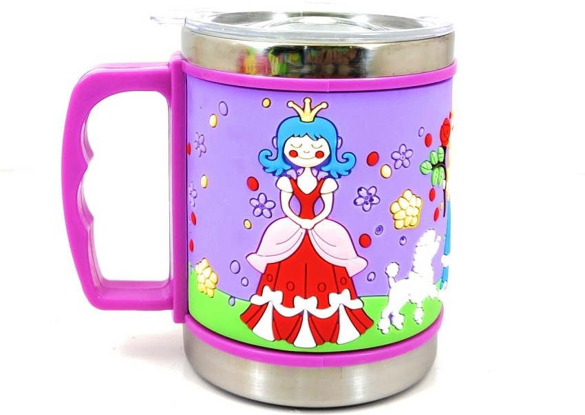 Stainless Steel Mug with Lid for Kids, Milk Mug for Kids Milk Drinking –  FunBlast