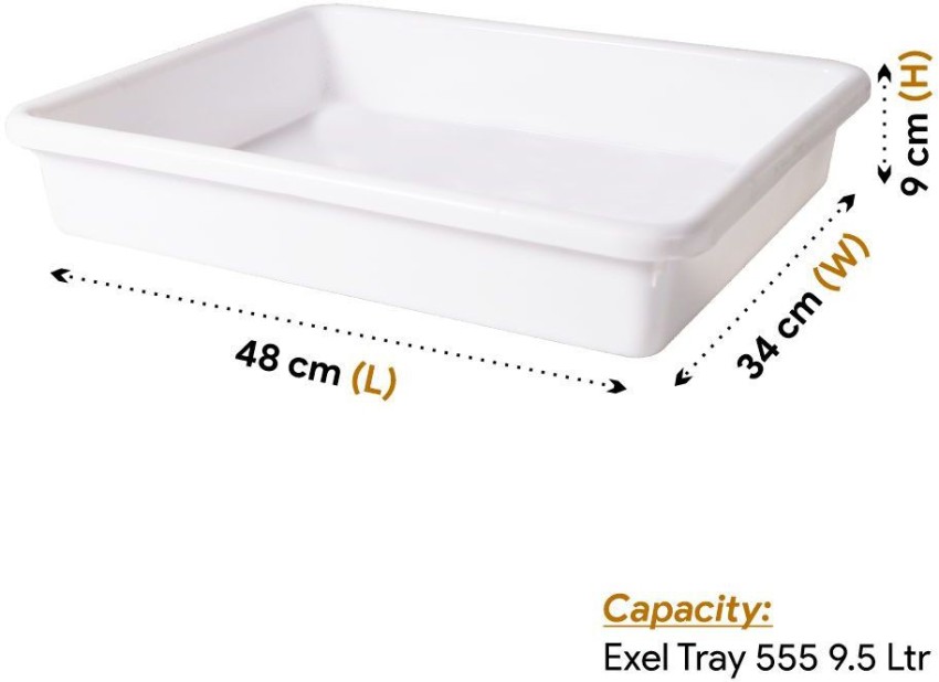 Morvi Wonder Plastic Prime Exel Tray 555 for Home/Kitchen/Office, Set of 6,  Grey White Color, Made in India, MRV04034 Tray Price in India - Buy Morvi  Wonder Plastic Prime Exel Tray 555