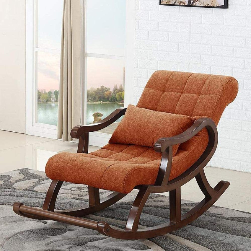 Decorhand Rosewood Sheesham Rocking Chair and Cushion Wood Rocking Chair for Living Room Home Decor Easy Chair Modern Style Chair Solid Wood 1 Seater Rocking Chairs Price in