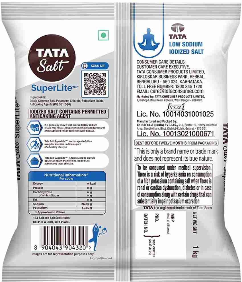 Buy Tata Salt Super Lite Iodized Salt - 30 % Less Sodium Online at