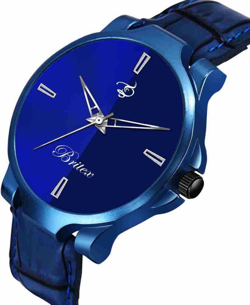 BRITEX Leather Strap All Blue Boys Watch Blue Dial Blue Strap