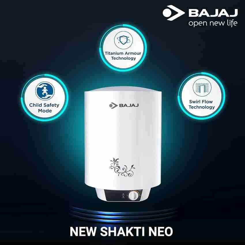 BAJAJ 25 L Storage Water Geyser (25L New Shakti Neo 150874, White) Price in  India - Buy BAJAJ 25 L Storage Water Geyser (25L New Shakti Neo 150874,  White) online at Flipkart.com