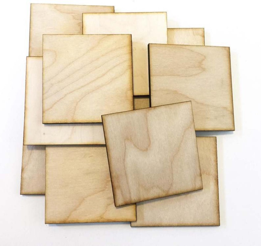 Wooden Square Tiles Crafts, Square Unfinished Craft Wood