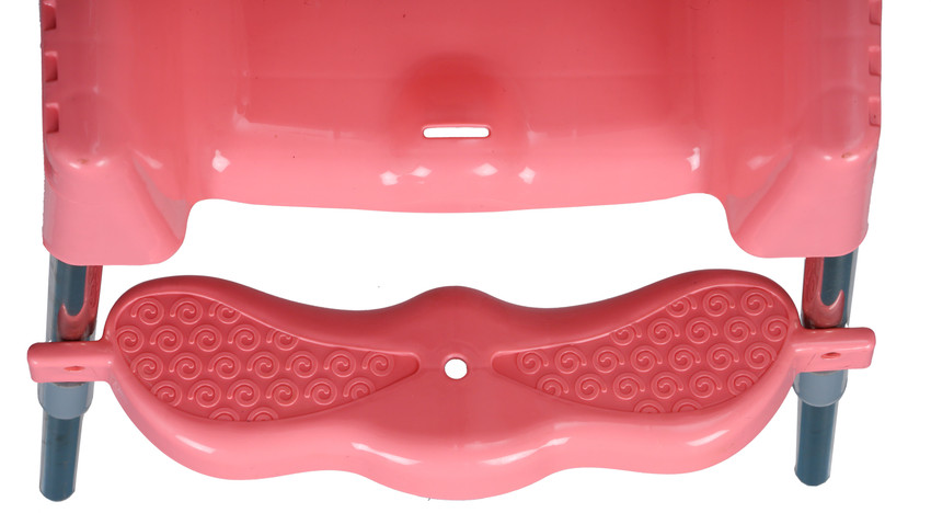 Esquire Spotty Baby Dining Chair with Footrest Pink Grey Combo