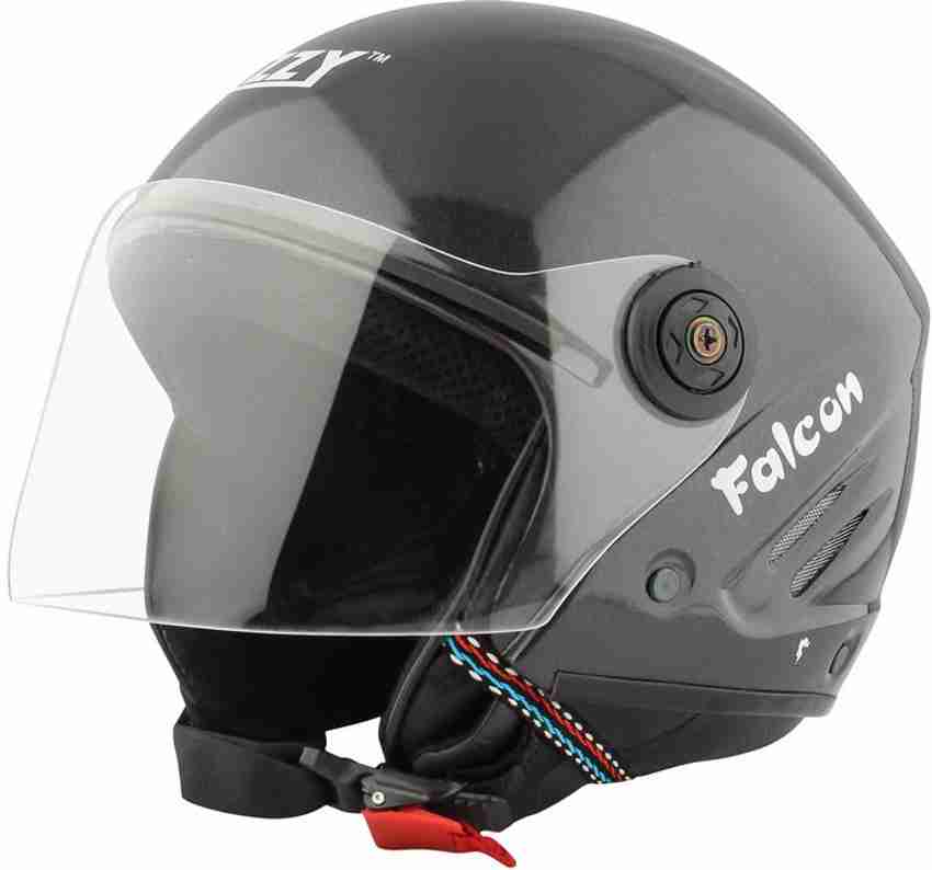 TIZZY Half Face Helmet With Plain Visor Bike Riding Helmets For