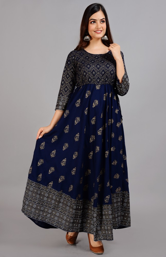 Resarupraj Women Printed Anarkali Kurta Buy Resarupraj Women