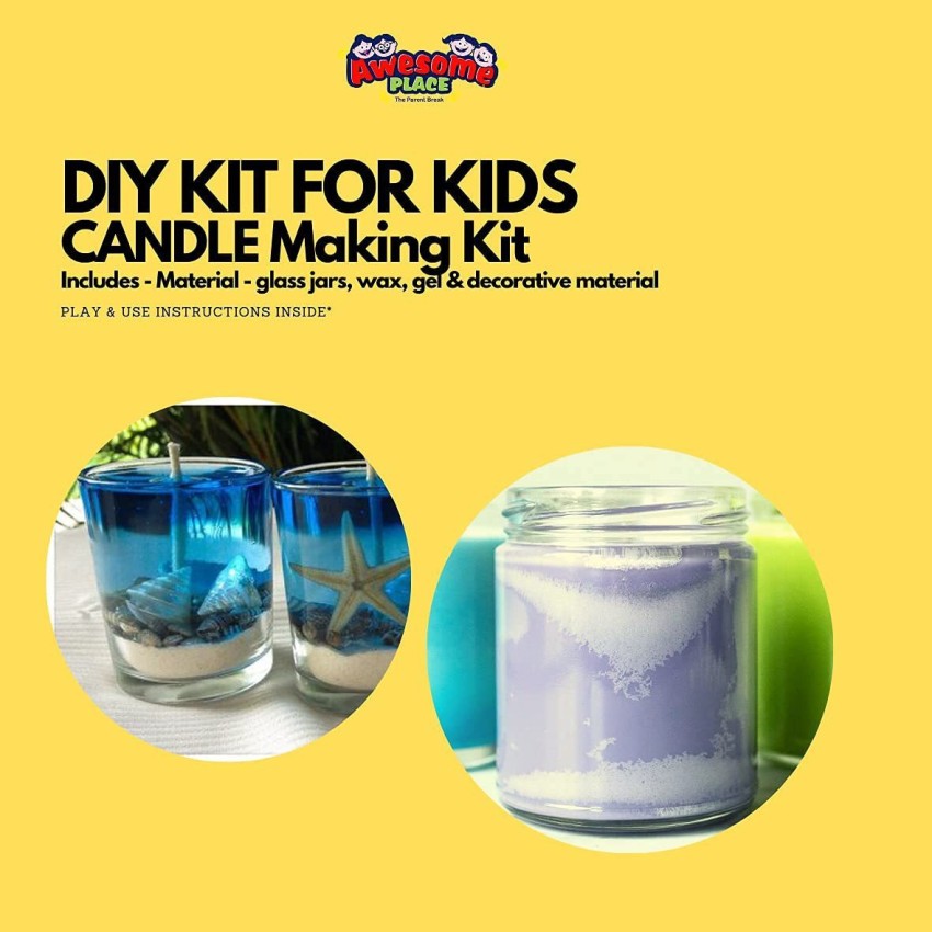 Awesome Place The Parent BREAK DIY Candle Making Kit with Stand for Kids,  Best Safe Candle Art and Craft Birthday Gift for Small Boys and Girls Aged  5-10 Yrs Price in India 