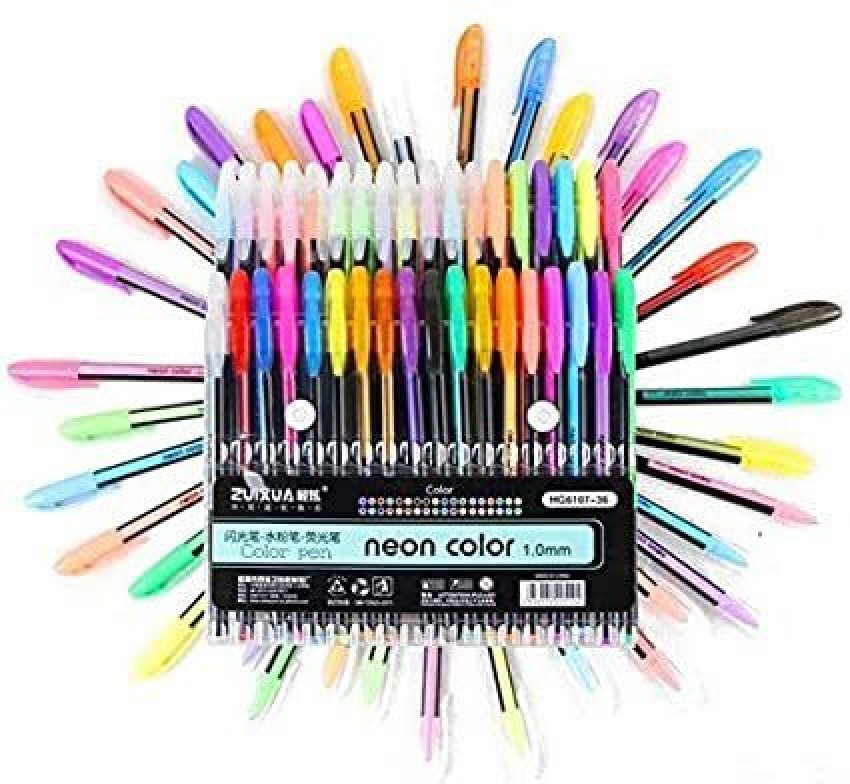 Levin neon Gel Pens Set 12 Color Gel Pens,Highlighter, Neon Pens Set Good  Gift For Coloring Kids Sketching Painting Drawing (Highlighter gel pen) Gel