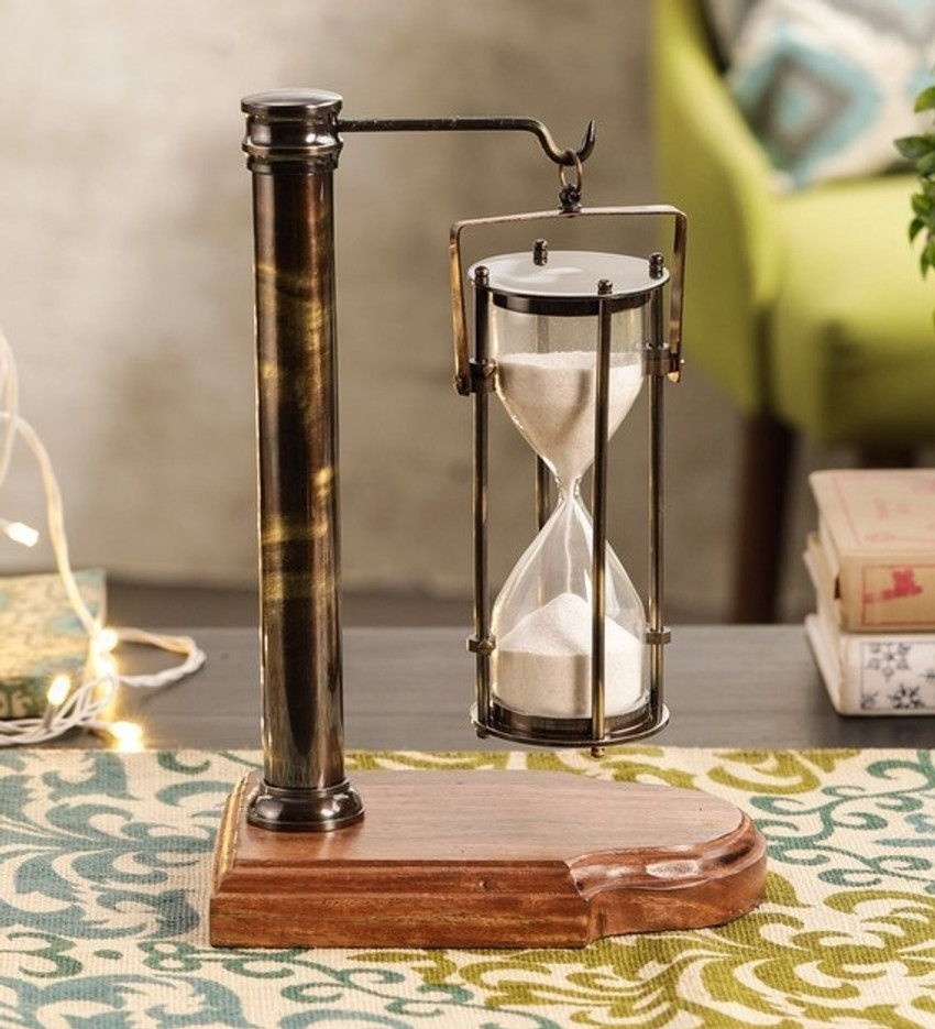 Exim Decor Hanging Sand Timer with Wooden Stand Sand Clock Price