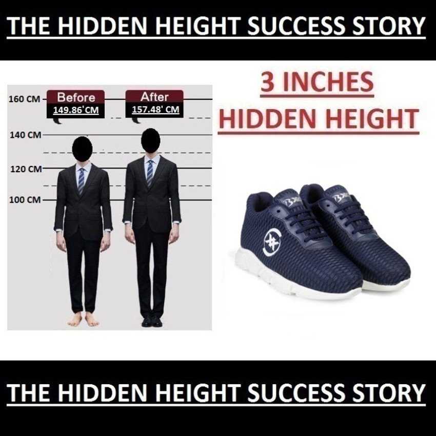BXXY 3 Inch Hidden Height Increasing Sport Shoes for Cricket Football Basketball etc. Casuals For Men