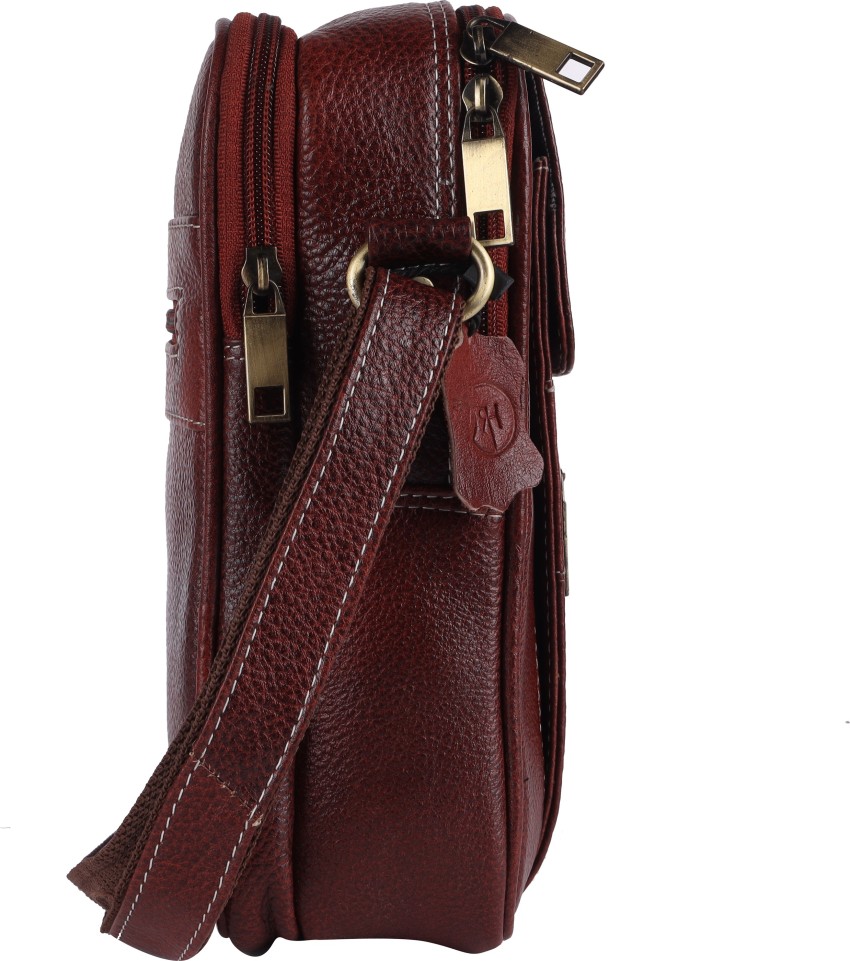 Chi Cha Leathers Brown Sling Bag AVII206 Brown Price in India