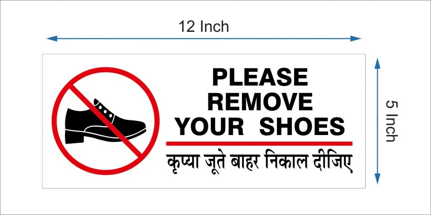 Please Remove Your Shoes Self Adhesive Stickers Signs