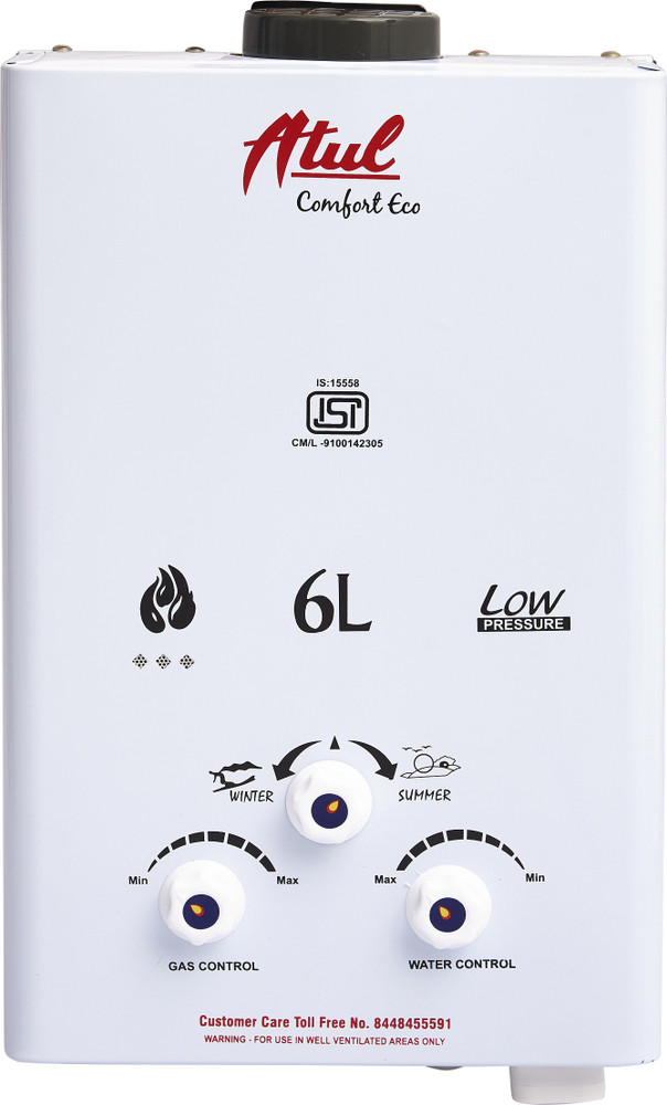 ATUL 6 L Gas Water Geyser (COMFORT ECO, White) Price in India - Buy ATUL 6  L Gas Water Geyser (COMFORT ECO, White) online at Flipkart.com