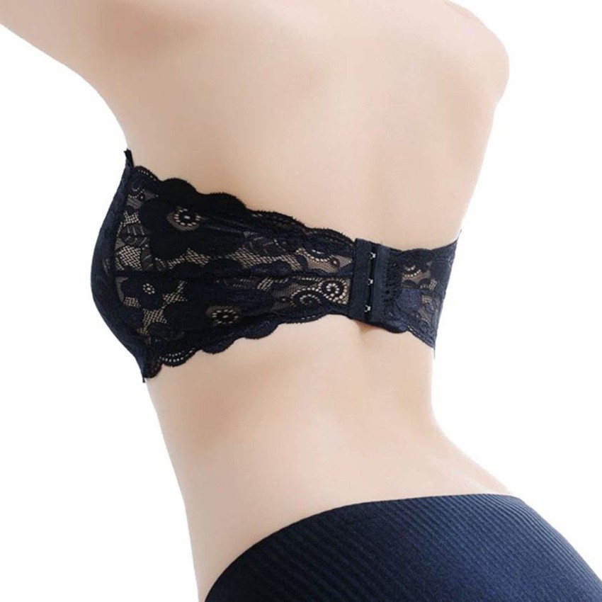GVV Women's Lace Tube Strapless Lightly Padded Non-Wired Bandeau Bra  (Black, Beige, Red, White) at Rs 120/piece, स्ट्रैप्लेस ब्रा in Gurgaon