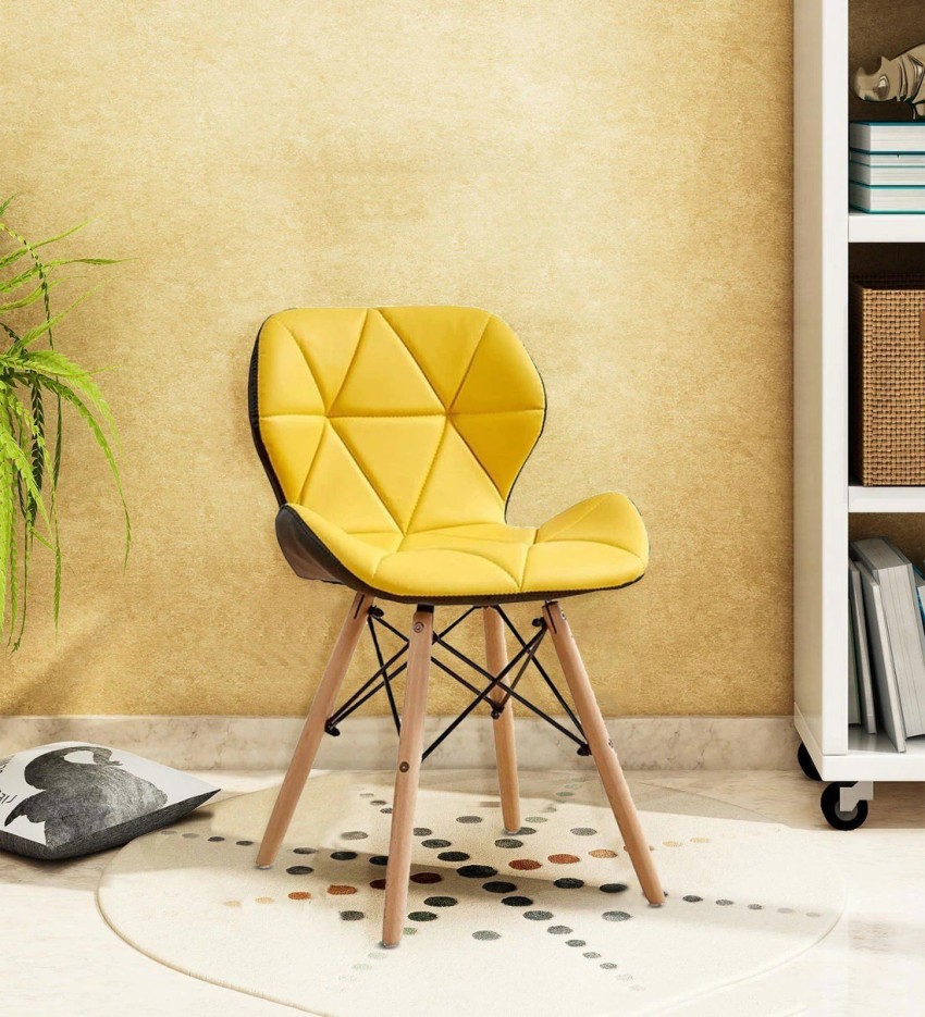 Yellow faux discount leather dining chairs