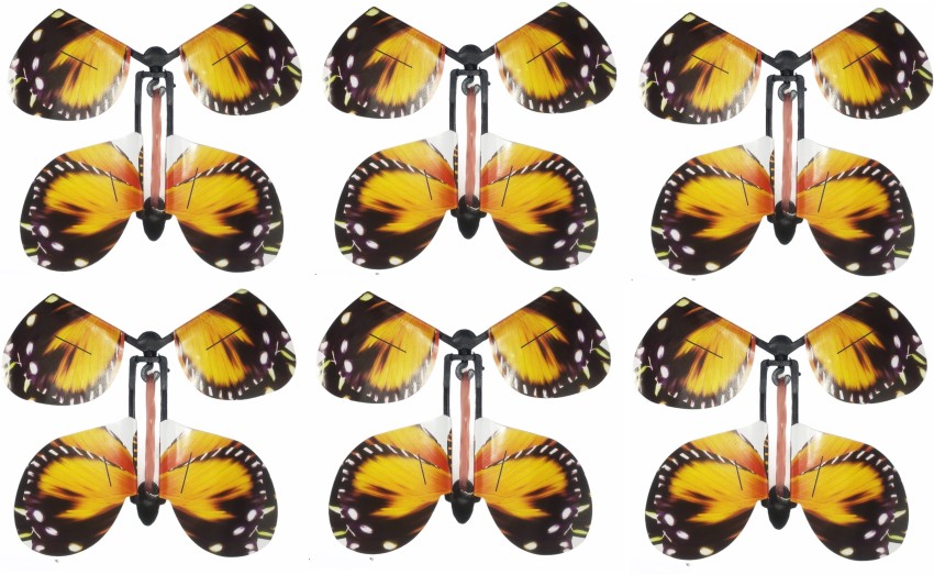 D'Mega Mart 6 PCS Flying Butterflies Funny Wind Up Butterfly Toy