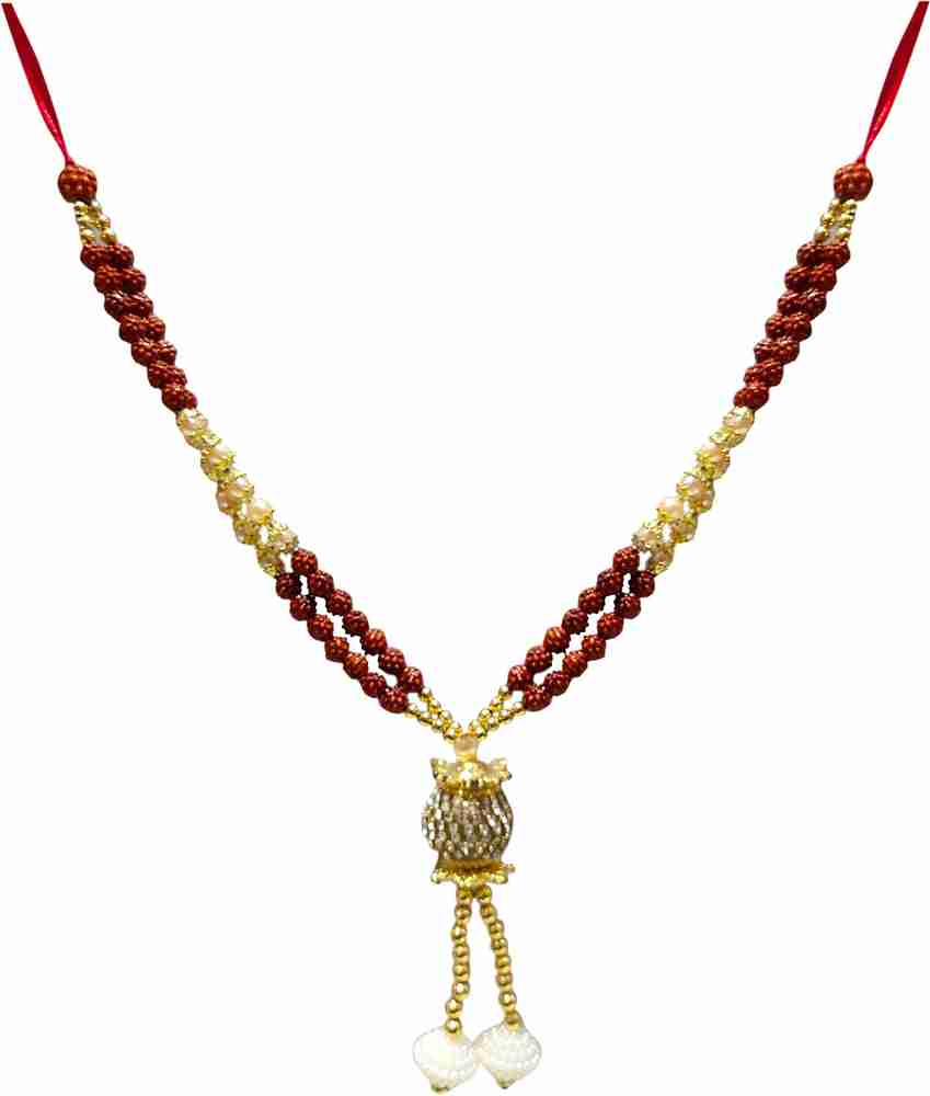 Ayodhya Bhakti Rudraksha Crystel Moti Haar Necklace for MURTI
