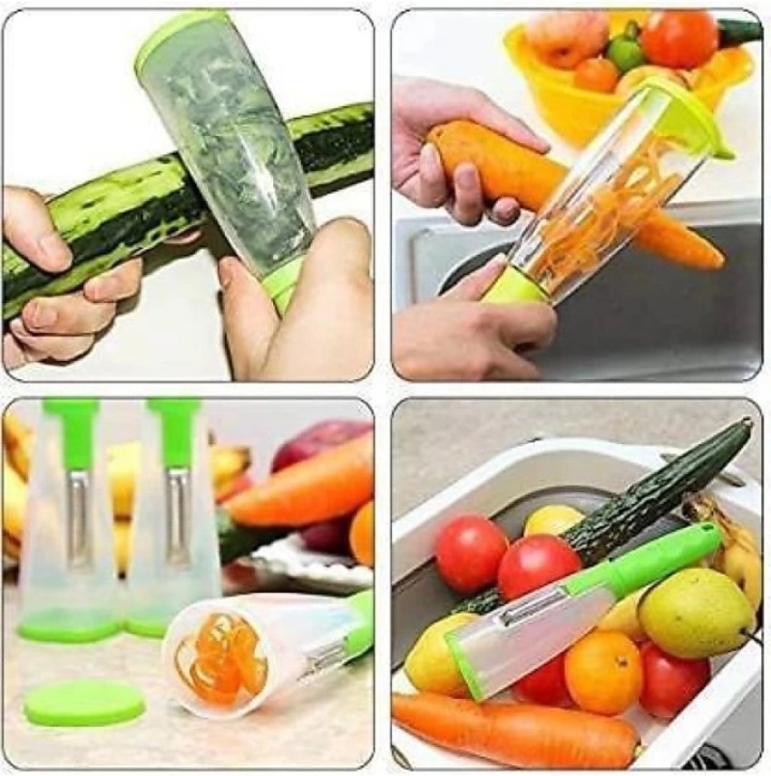 Multifunction Peeler With Storage Box for Fruits Vegetables (Green)