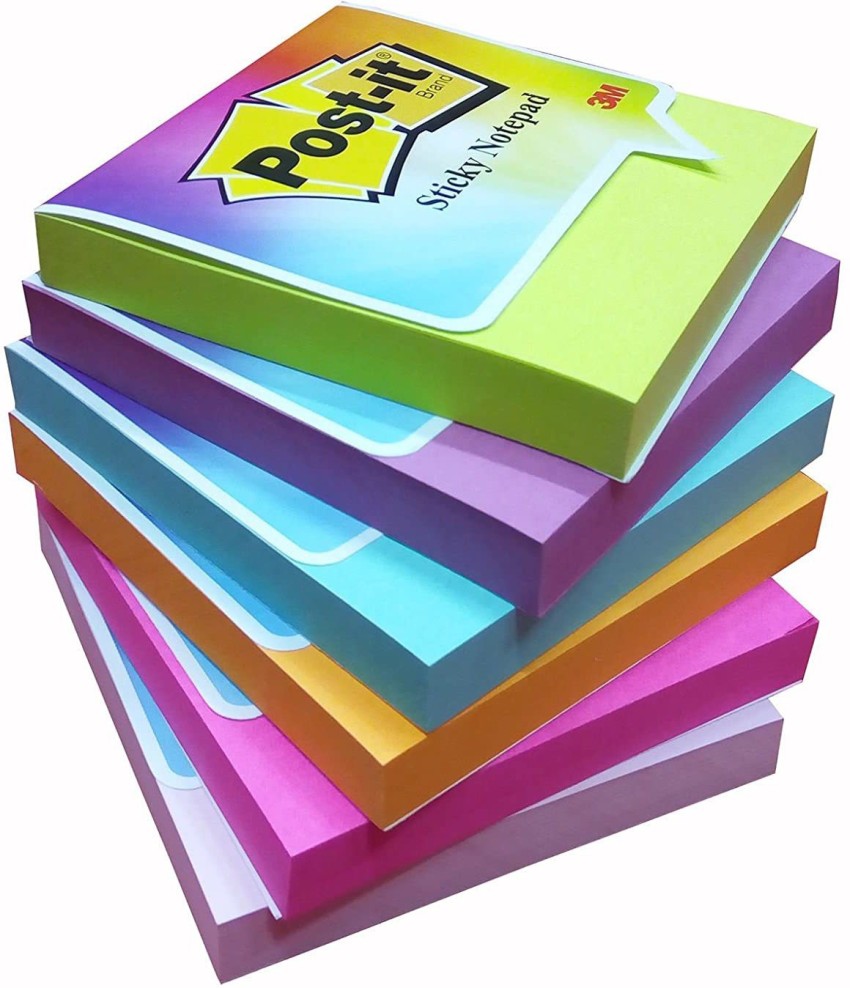Sticky Notes 3x3 Self-stick Notes 6 Bright Multi Colors Sticky Notes 6 Pads  100 Sheet/pad,random Colors