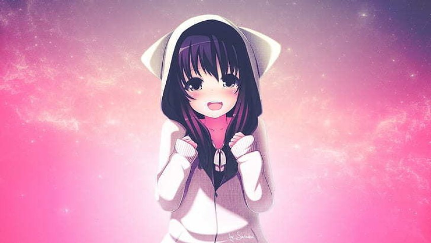 Anime Girl Cute Girl Happy Kawaii Digital Art Anime - Etsy