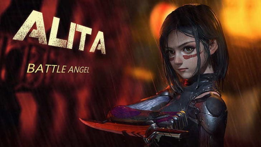alita battle angel anime alita with black background and rose circle 4k hd  movies Wallpapers  HD Wallpapers  ID 41688