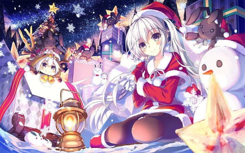 Anime Christmas Girl Santa Claus HD Wallpaper - Stylish HD… | Flickr