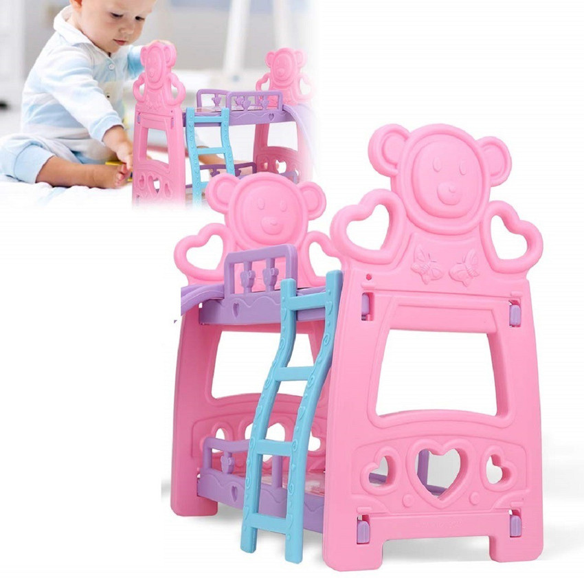 IndusBay Baby Bunk Beds 2 Floor Bed Doll House Bedroom Setup