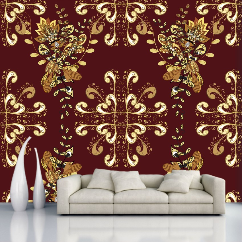 Floral red and gold wallpaper Floral red and gold luxury vintage  decorative invitation wallpaper background design  CanStock
