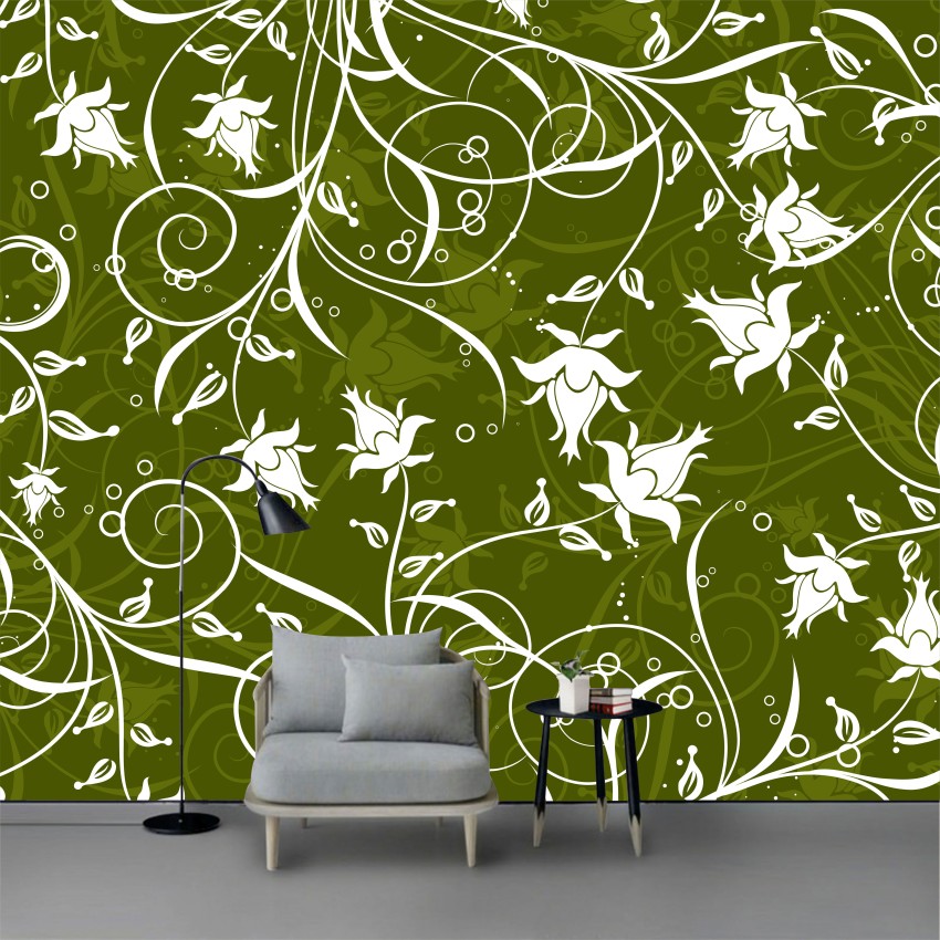Buy Floral Wallpaper Turquoise Nonwoven Wallpaper Green Online in India   Etsy