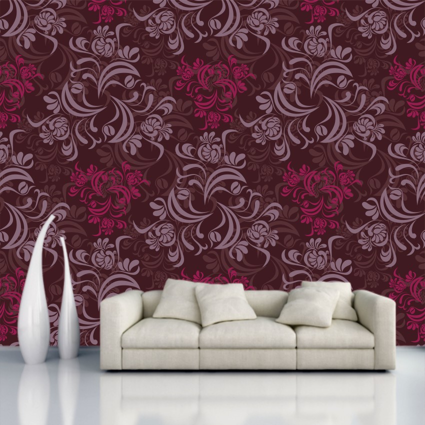 Wallpaper Wild Ratan Burgundy