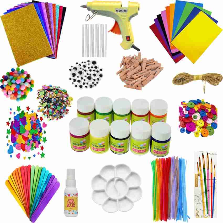 anjanaware DIY Glitter Foam And Paper Crafts Kit Set for Girls and Boys  with Art and Craft Materials Supplies for Kids Gift Kit - DIY Glitter Foam  And Paper Crafts Kit Set